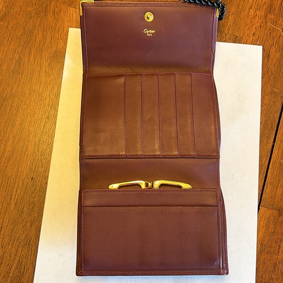 Cartier Bordeaux leather kisslock trifold wallet - Picture 7 of 10